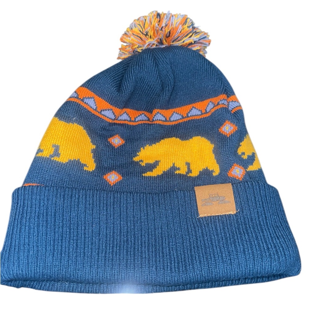 Spacecraft Bear Pom Beanie Ski Snowboard Winter Hat